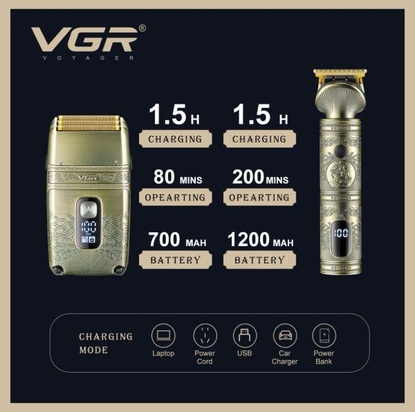 COMBO MÁQUINA VGR PATILLERA + SHAVER V-649 - Imagen 2